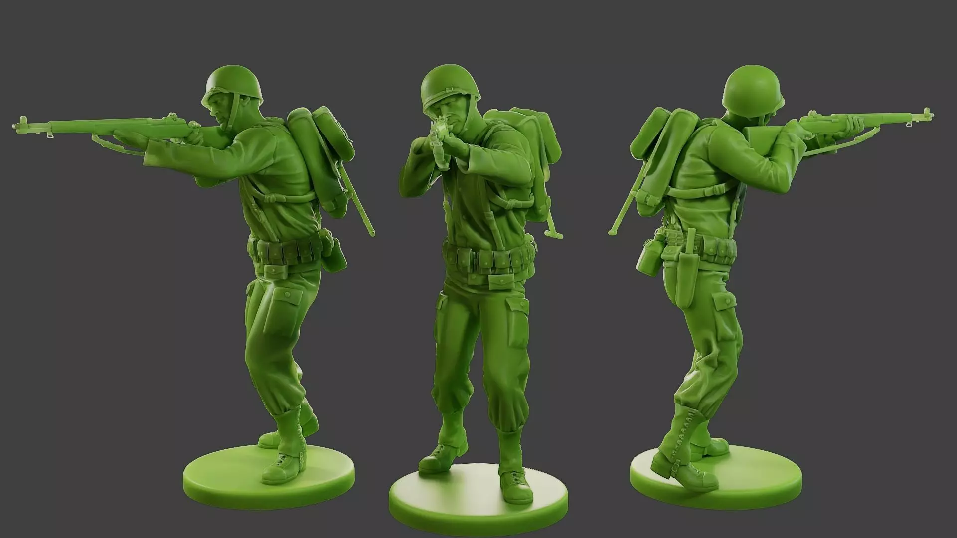 American soldier ww2 Shoot Stand A1 3D print model_0