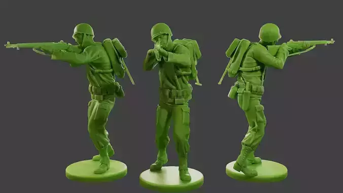 American soldier ww2 Shoot Stand A1 3D print model