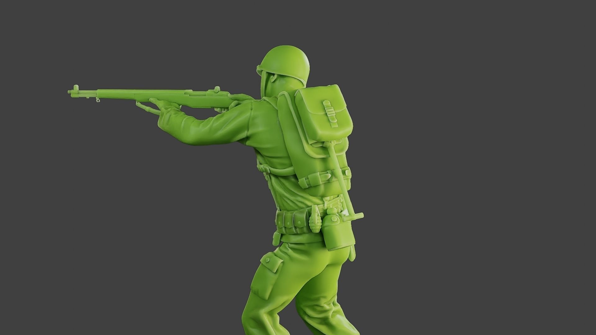 American soldier ww2 Shoot Stand A1 3D print model_26