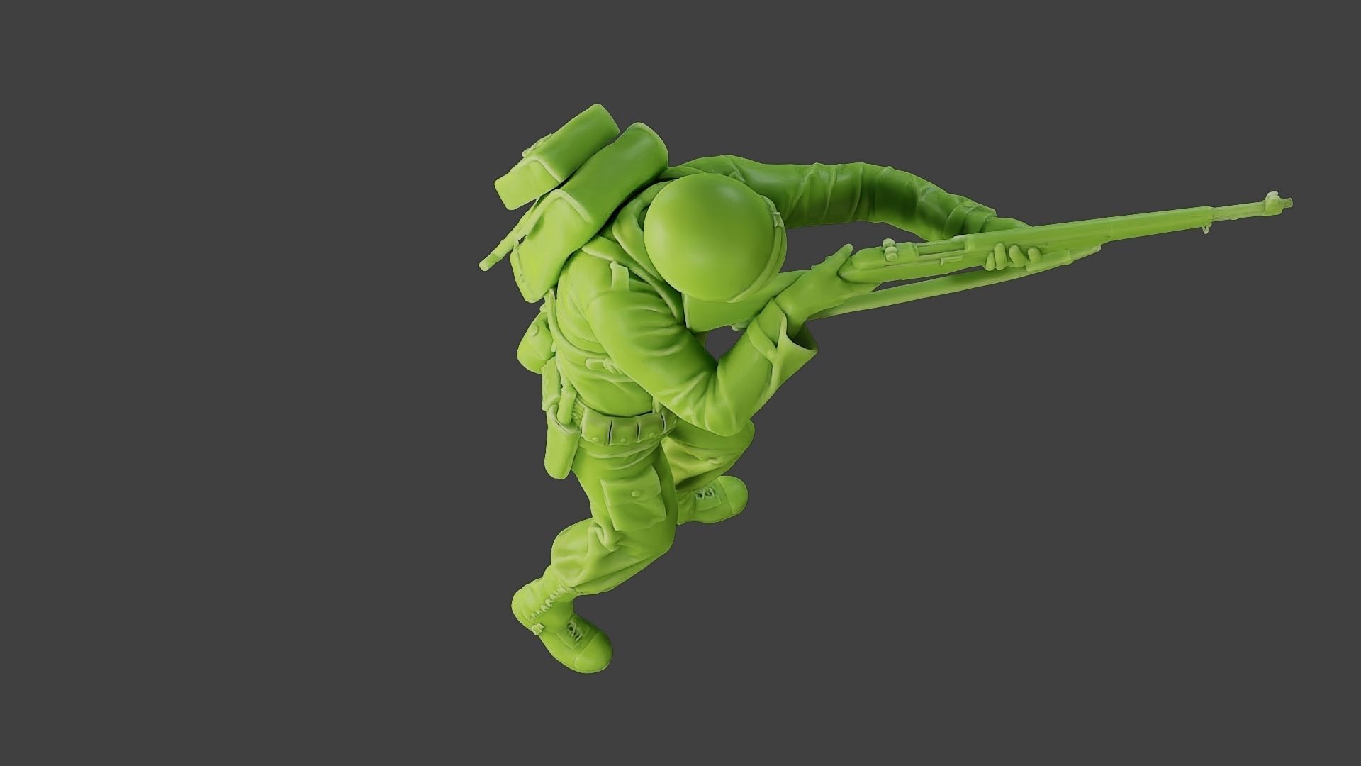 American soldier ww2 Shoot Stand A1 3D print model_23