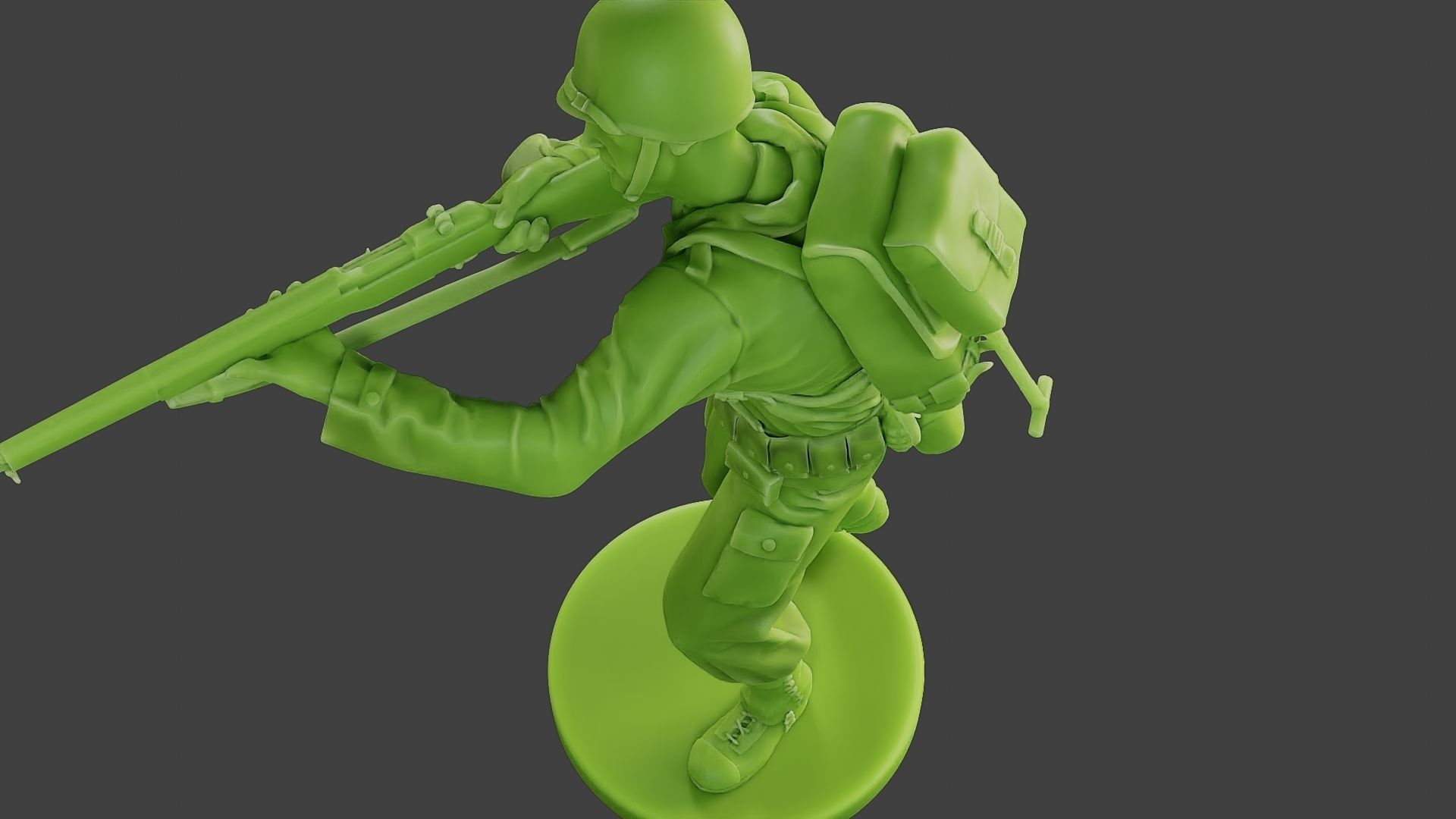 American soldier ww2 Shoot Stand A1 3D print model_16