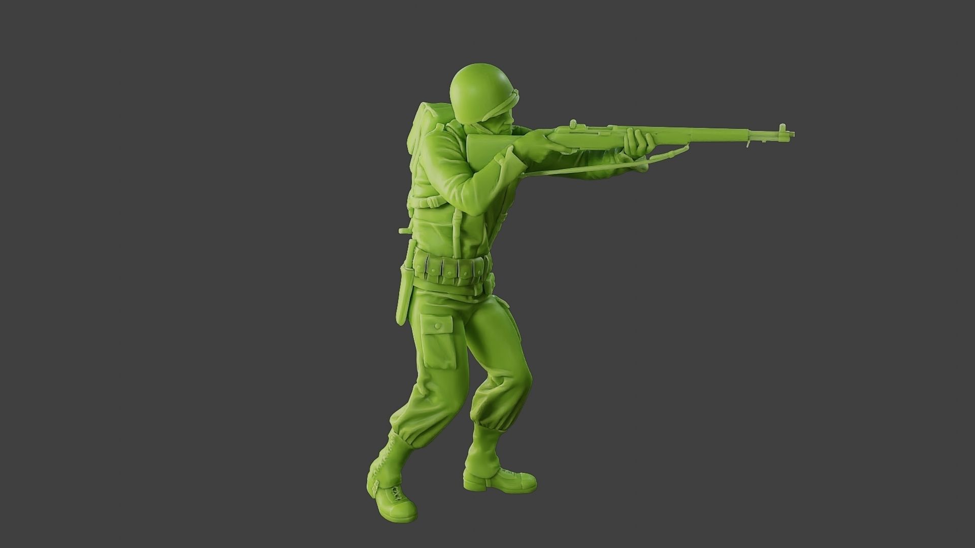 American soldier ww2 Shoot Stand A1 3D print model_30