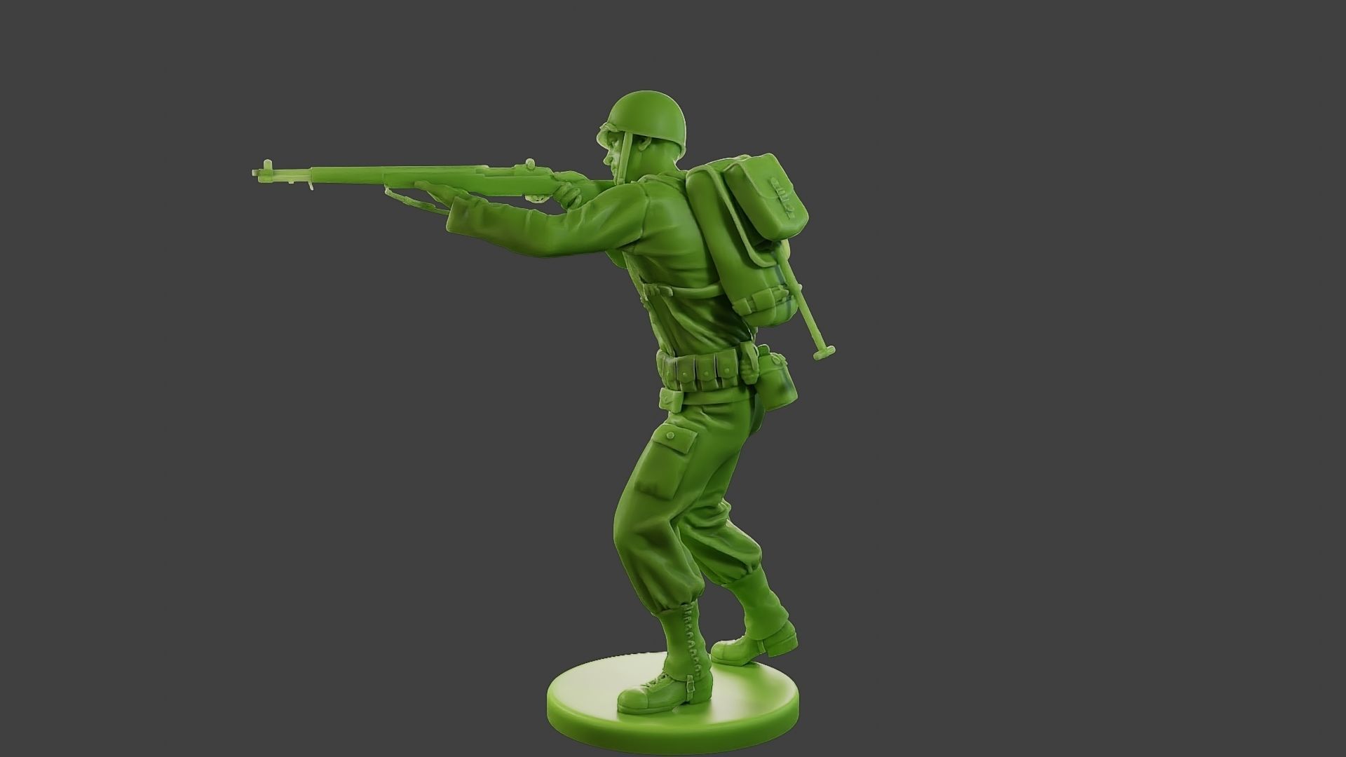 American soldier ww2 Shoot Stand A1 3D print model_3