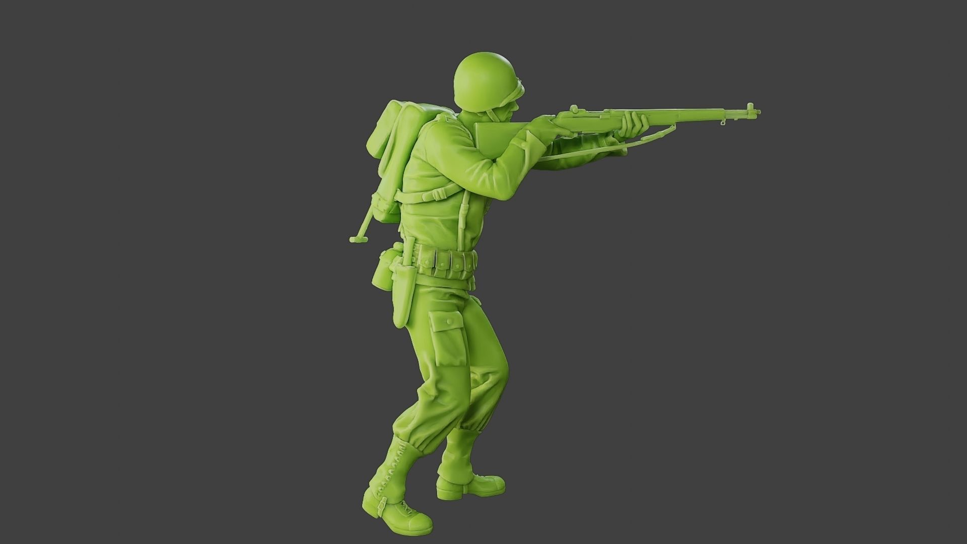 American soldier ww2 Shoot Stand A1 3D print model_31