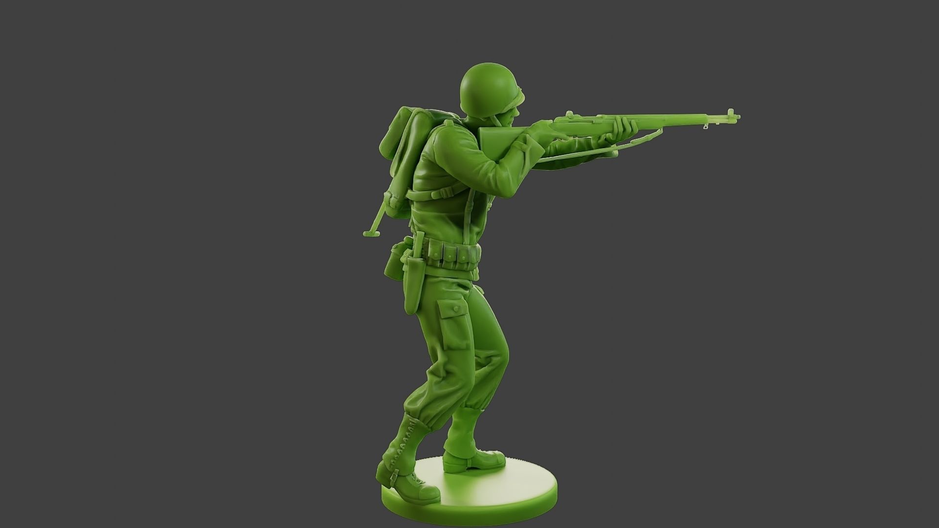 American soldier ww2 Shoot Stand A1 3D print model_8