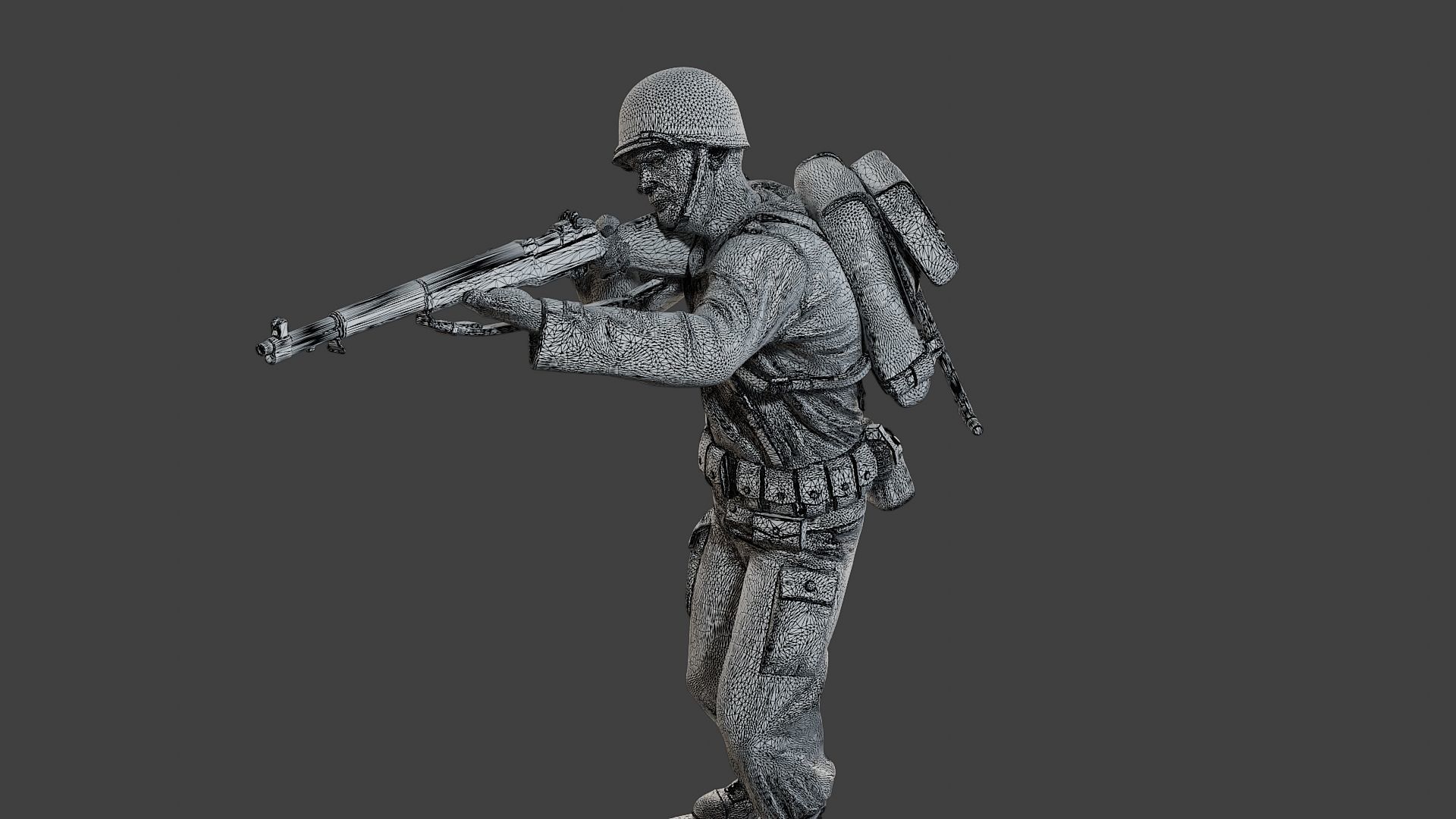American soldier ww2 Shoot Stand A1 3D print model_12
