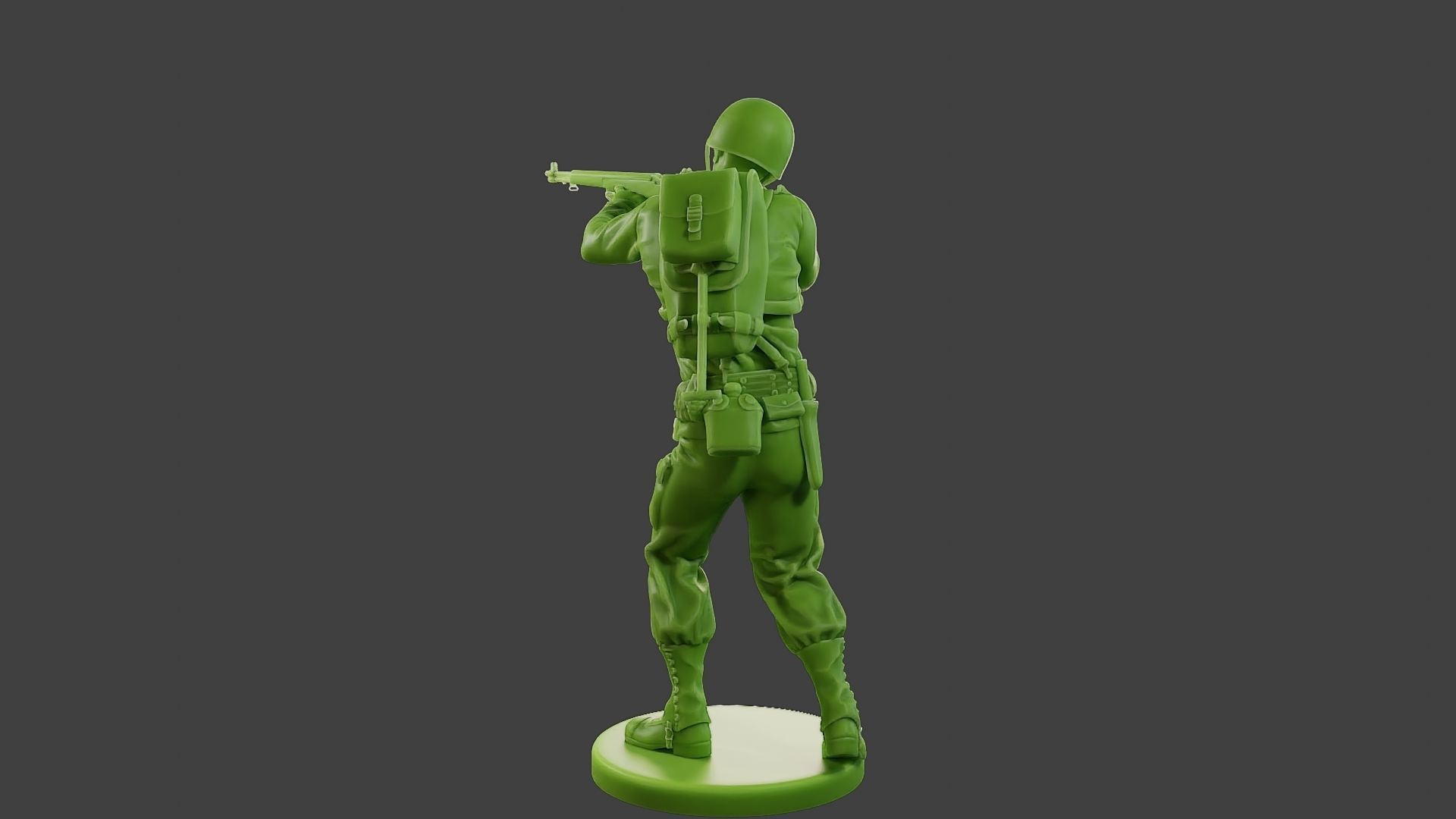 American soldier ww2 Shoot Stand A1 3D print model_5