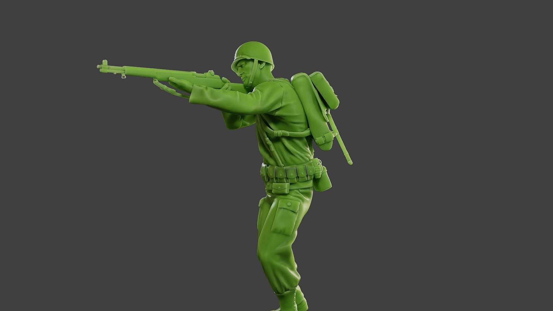 American soldier ww2 Shoot Stand A1 3D print model_27