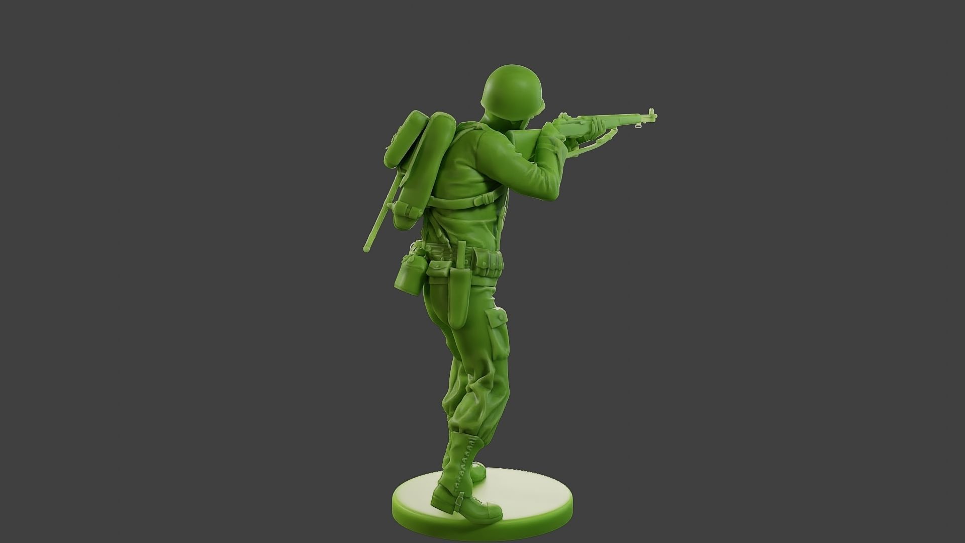 American soldier ww2 Shoot Stand A1 3D print model_7