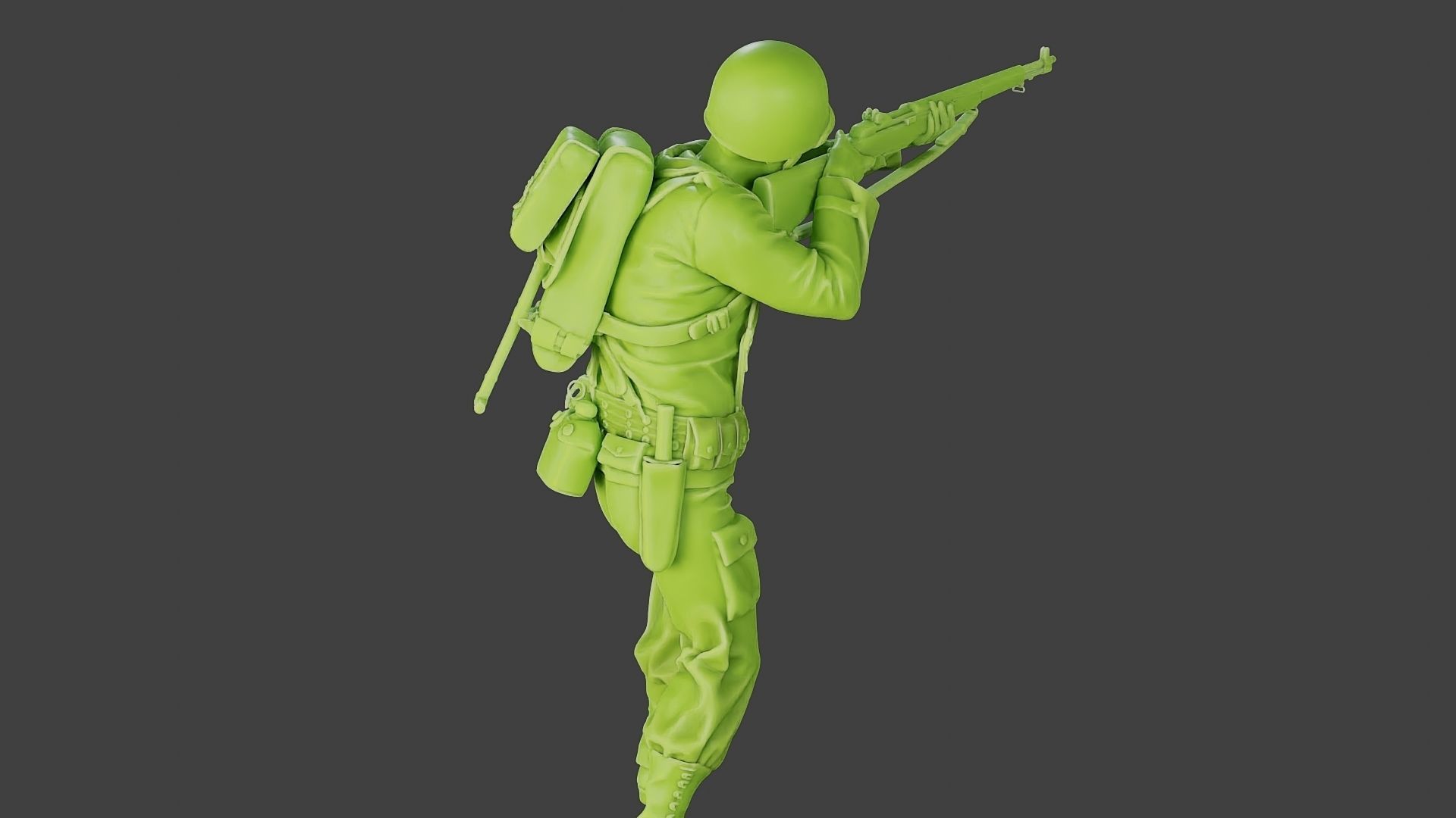 American soldier ww2 Shoot Stand A1 3D print model_24