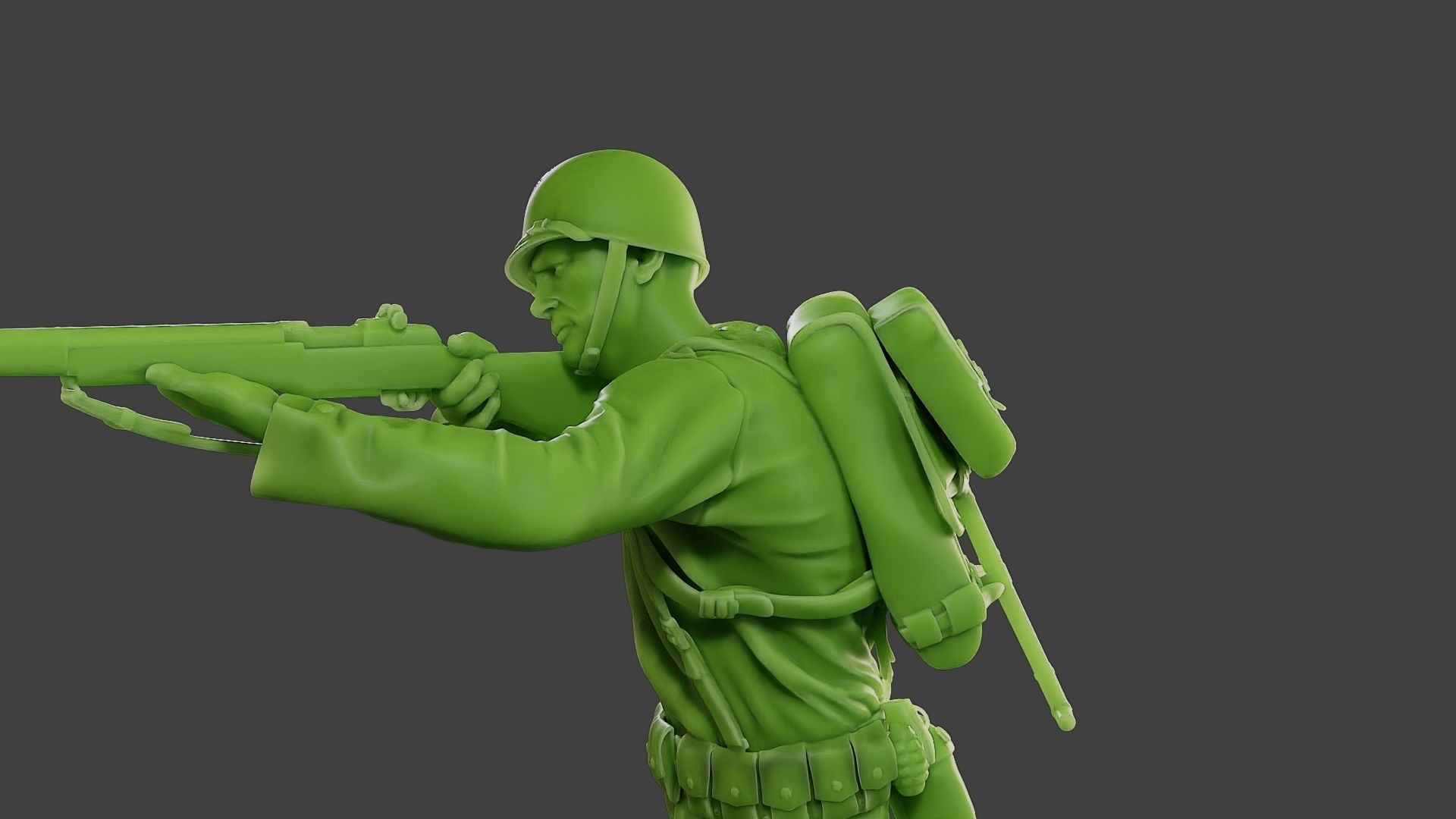 American soldier ww2 Shoot Stand A1 3D print model_18