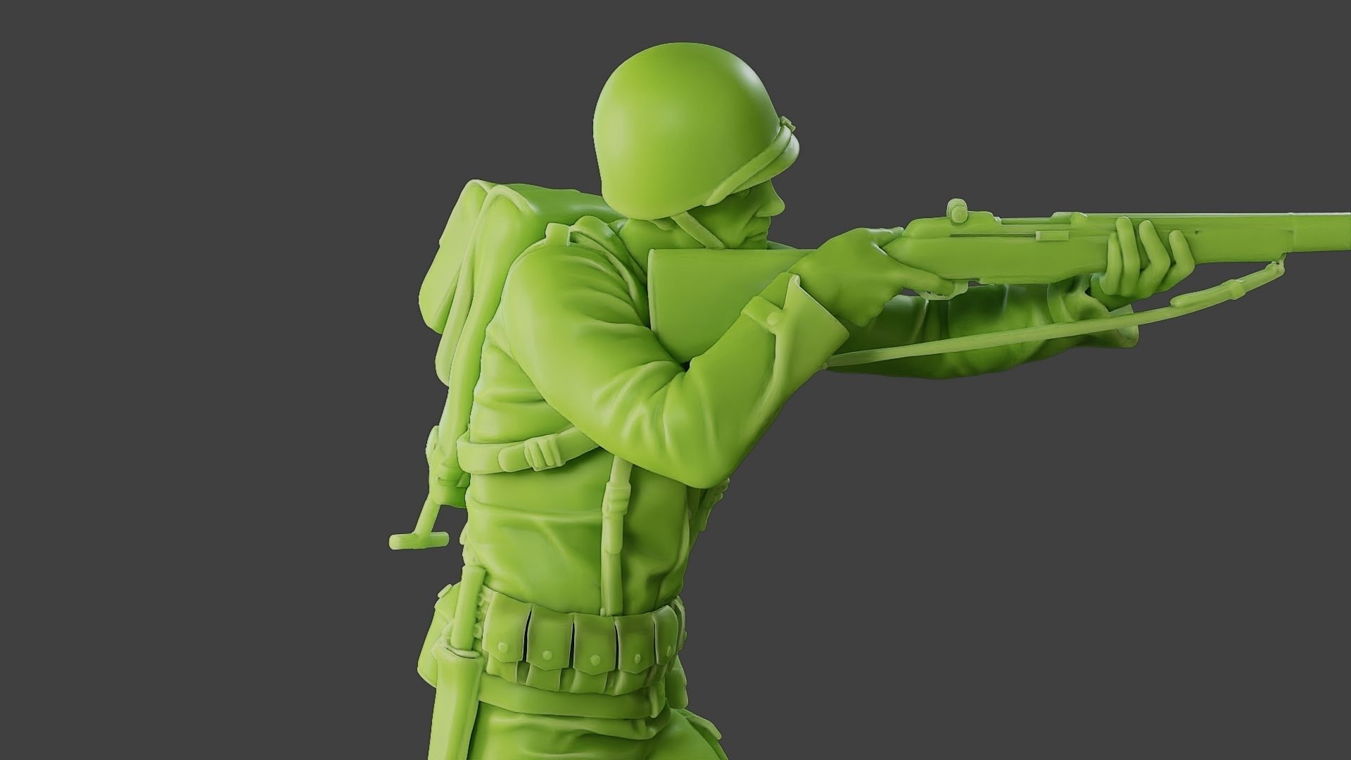 American soldier ww2 Shoot Stand A1 3D print model_20