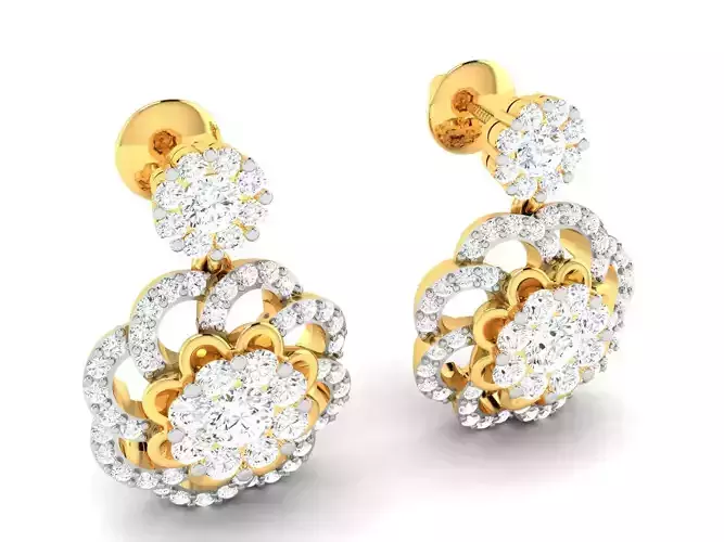 Women earrings 3dm stl render detail 3D print model