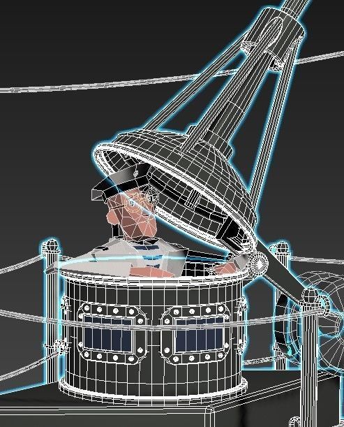 Submarine with sailors 3D model_8