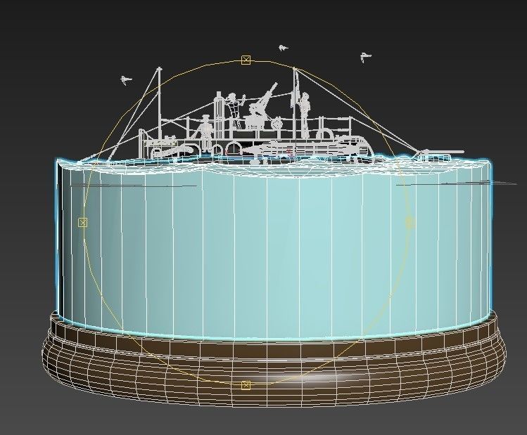 Submarine with sailors 3D model_4