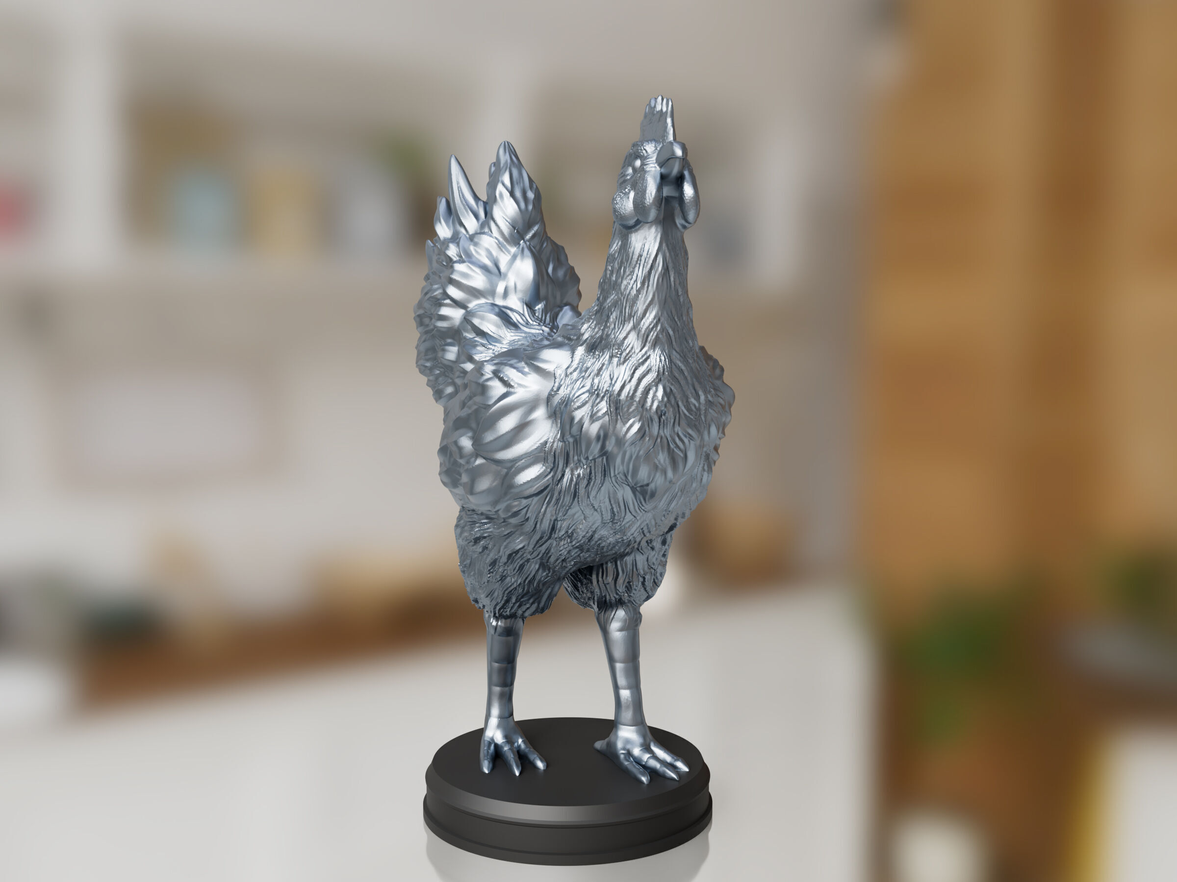 Silver Chicken Toy 3D print model_5