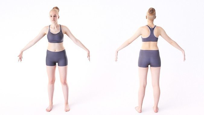 Woman sport 03 Low-poly 3D model
