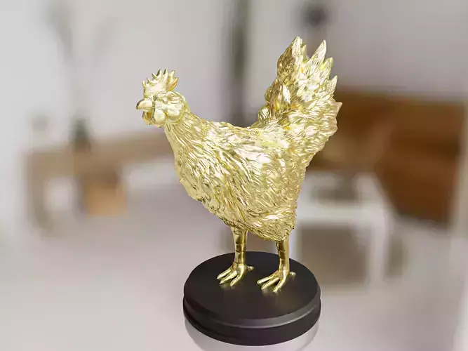 Gold Chicken 3D print model