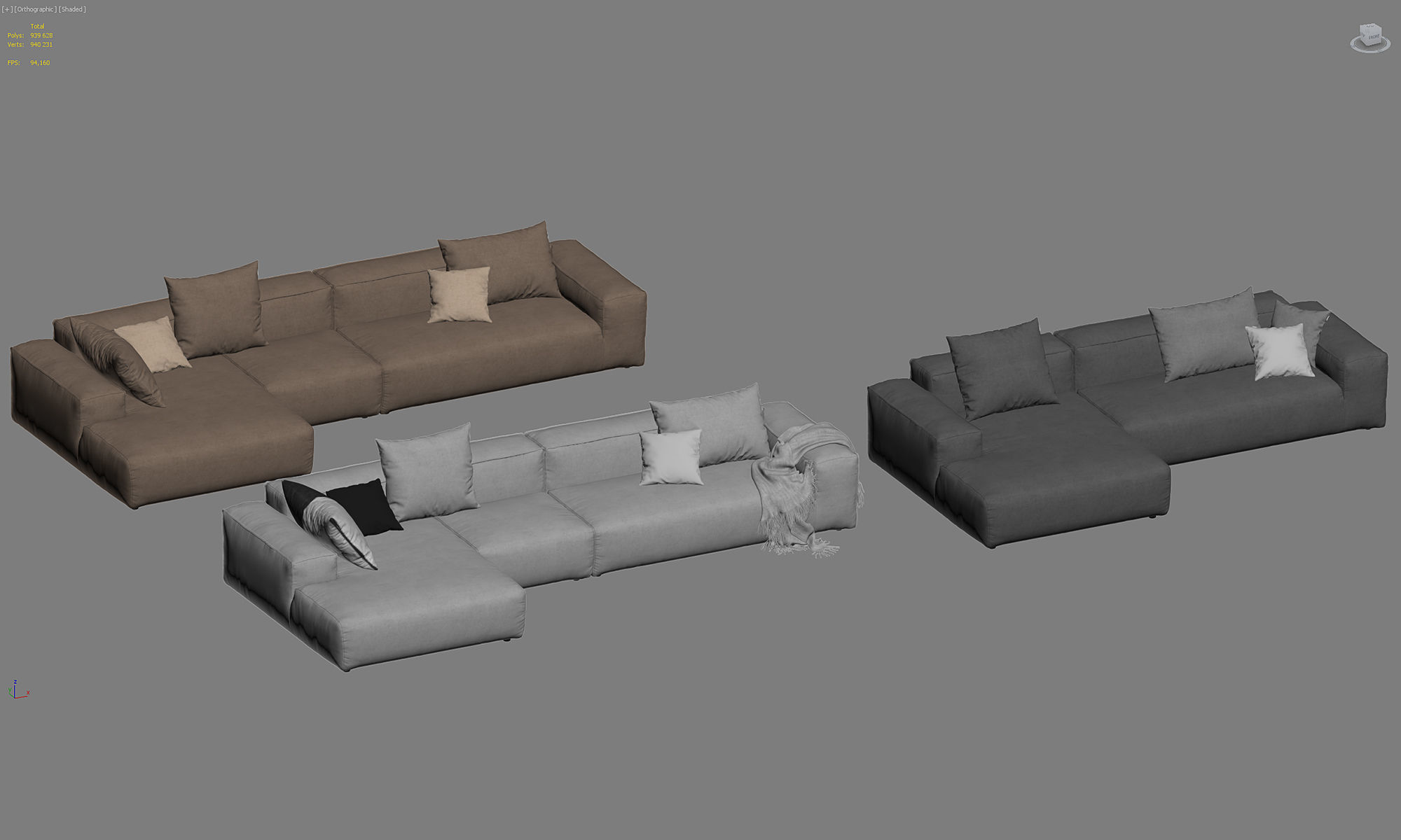 Rolf Benz Freistil 175 modular sofa set 2 3D model_37
