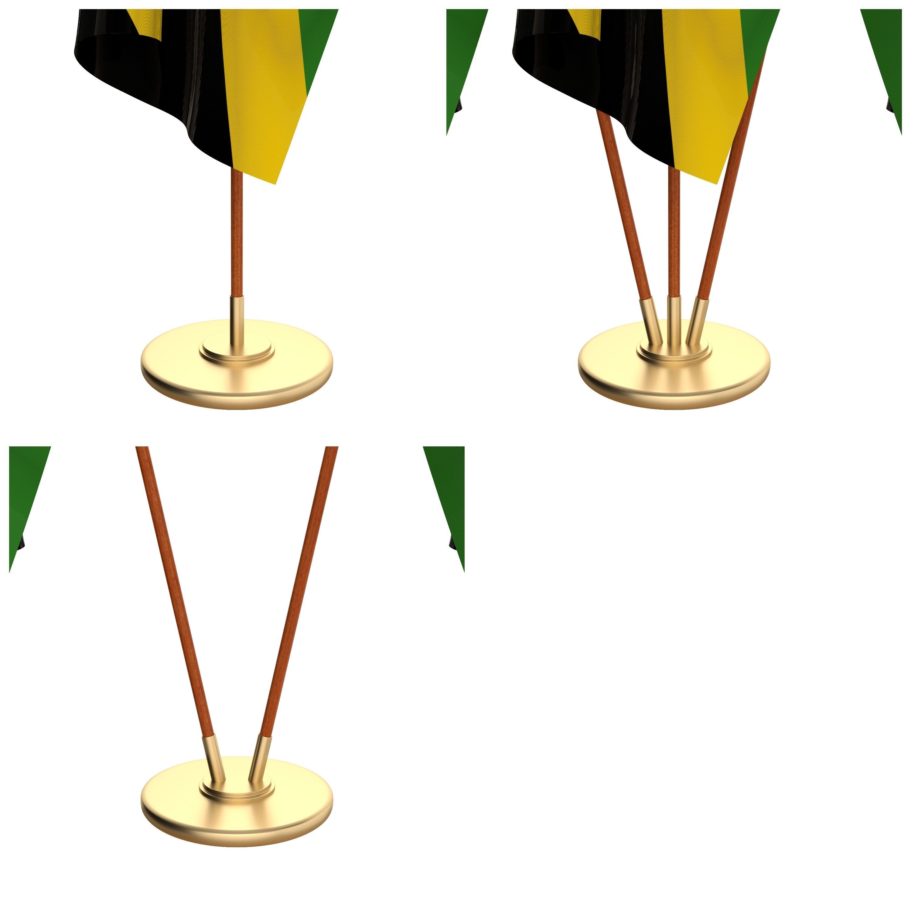 Jamaica Flag Pack 3D model_2