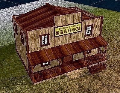 Saloon low poly model - no interior 3D model