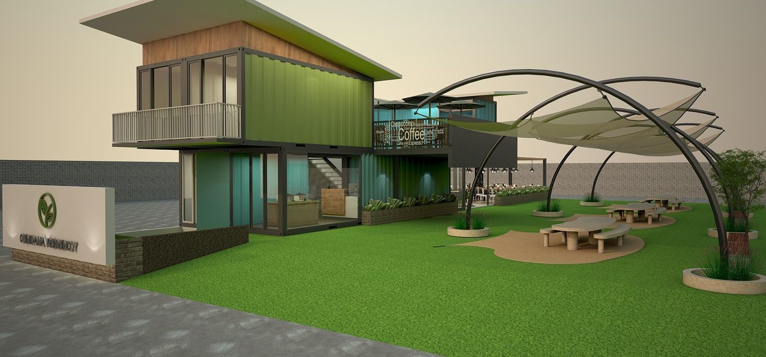 Container Office Facade 3D model_5