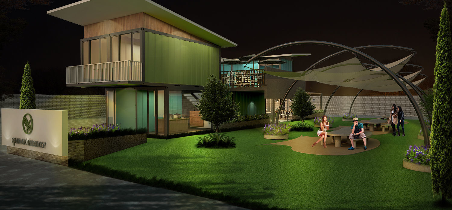 Container Office Facade 3D model_2