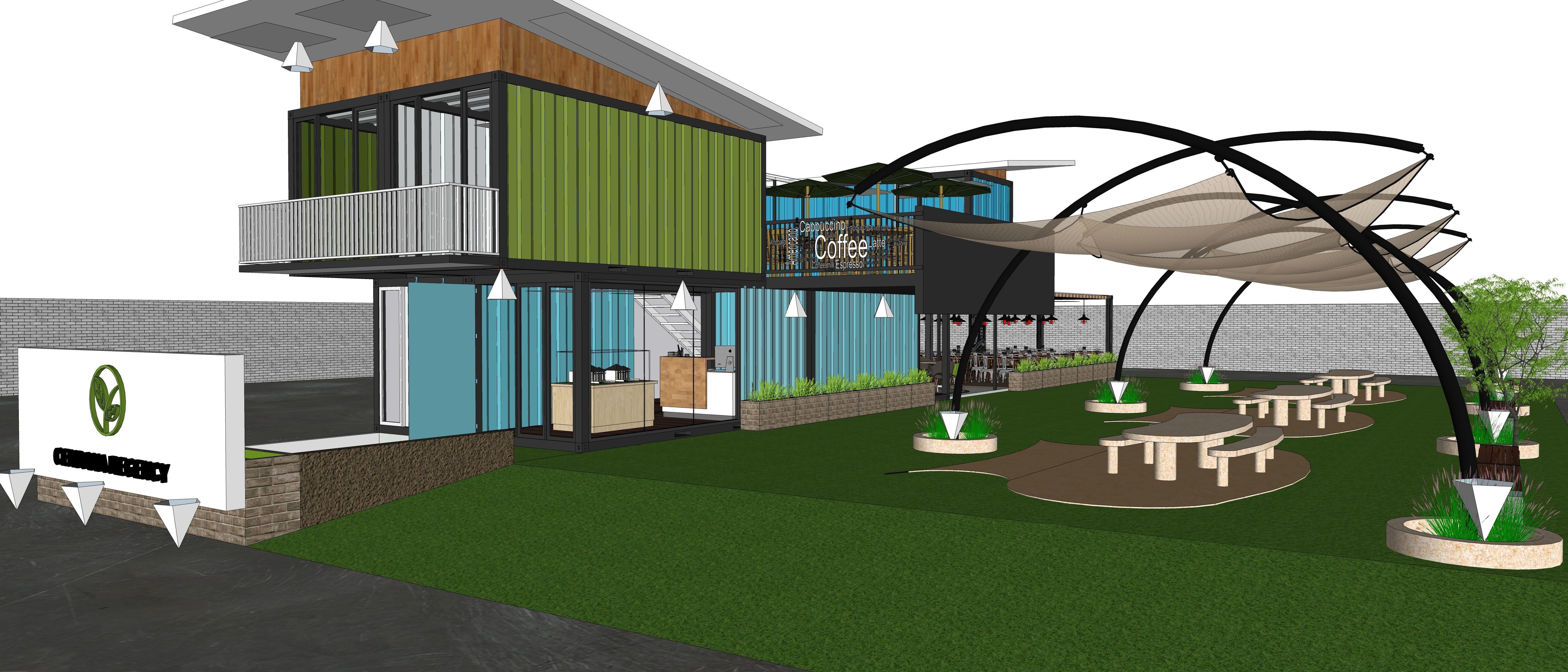 Container Office Facade 3D model_11