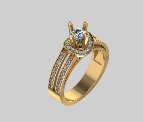 diamond Ring modern 6 3D print model_1