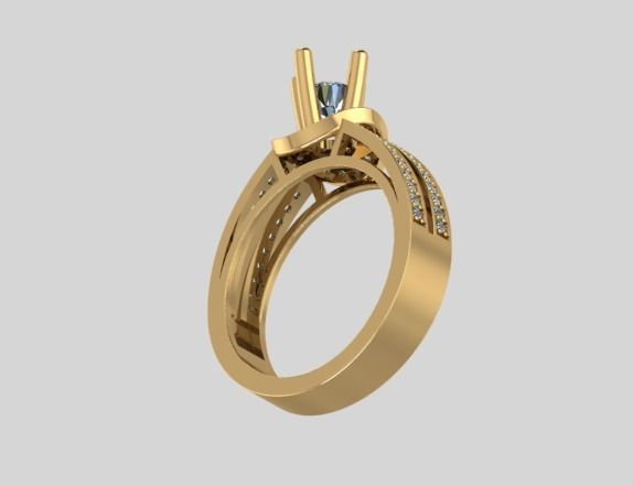 diamond Ring modern 6 3D print model_2