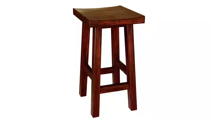 Arthur Wooden Counter Stool 3D model