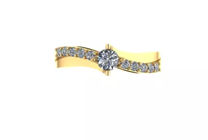 diamond Ring modern 10 Free 3D print model