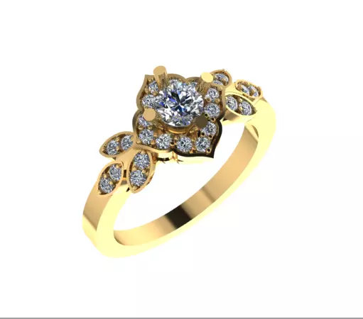 diamond Ring modern 13 3D print model_0