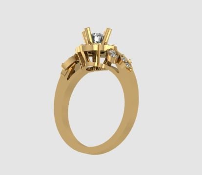 diamond Ring modern 13 3D print model_1