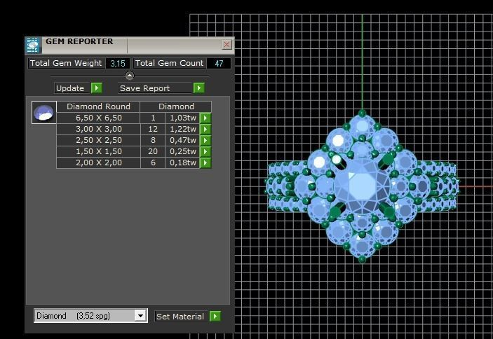 diamond Ring modern 15 3D print model_3