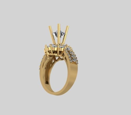 diamond Ring modern 15 3D print model_2