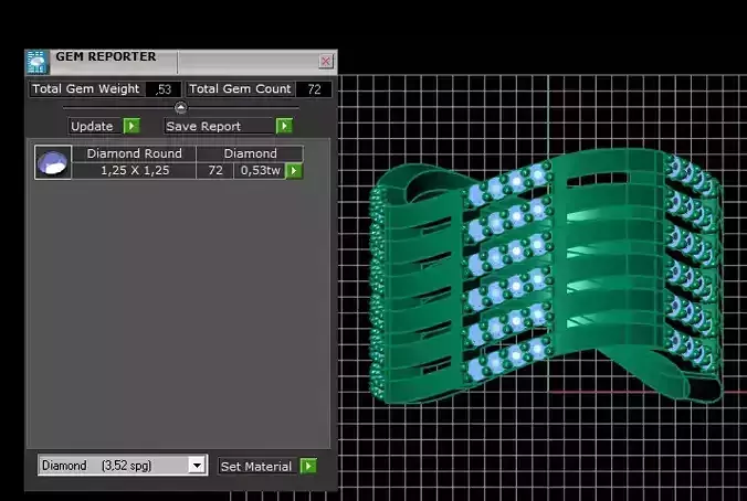 diamond Ring modern 14 3D print model