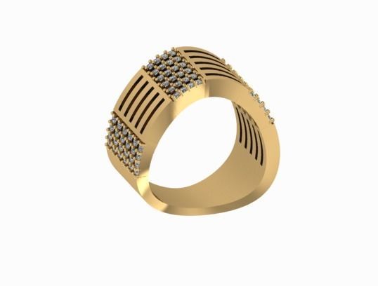 diamond Ring modern 14 3D print model_1