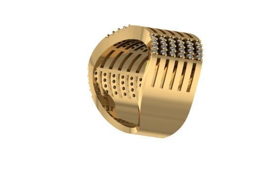 diamond Ring modern 14 3D print model_2