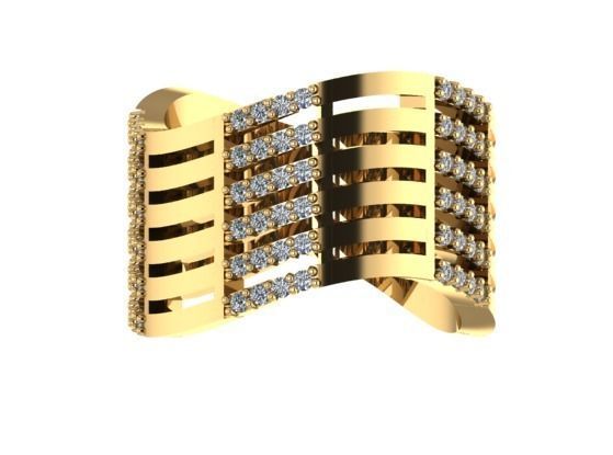 diamond Ring modern 14 3D print model_4