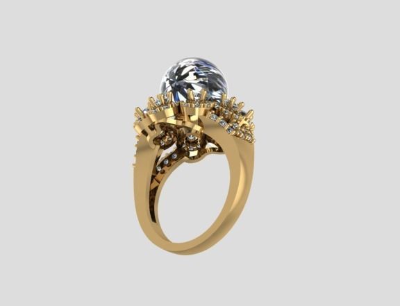 diamond Ring modern 15 3D print model_3