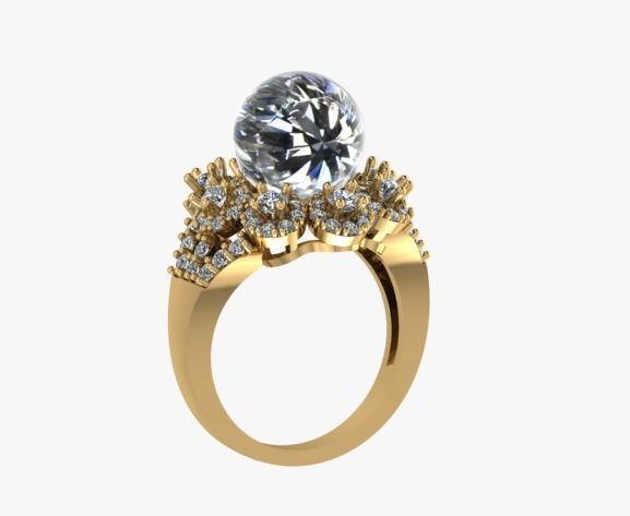 diamond Ring modern 15 3D print model_2