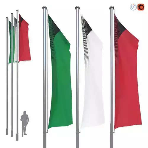 Flag set 1 pole flags