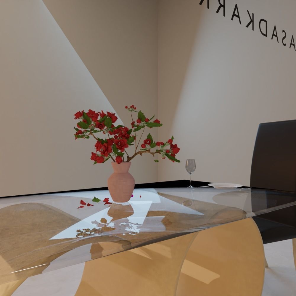 Royalty 2 seated Dining Table PBR look  3D model_1