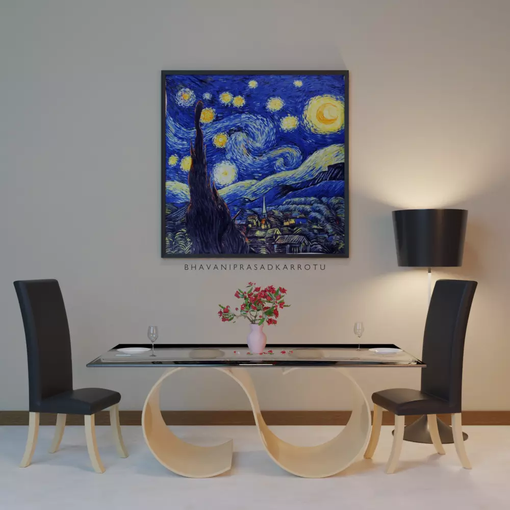 Royalty 2 seated Dining Table PBR look  3D model_0