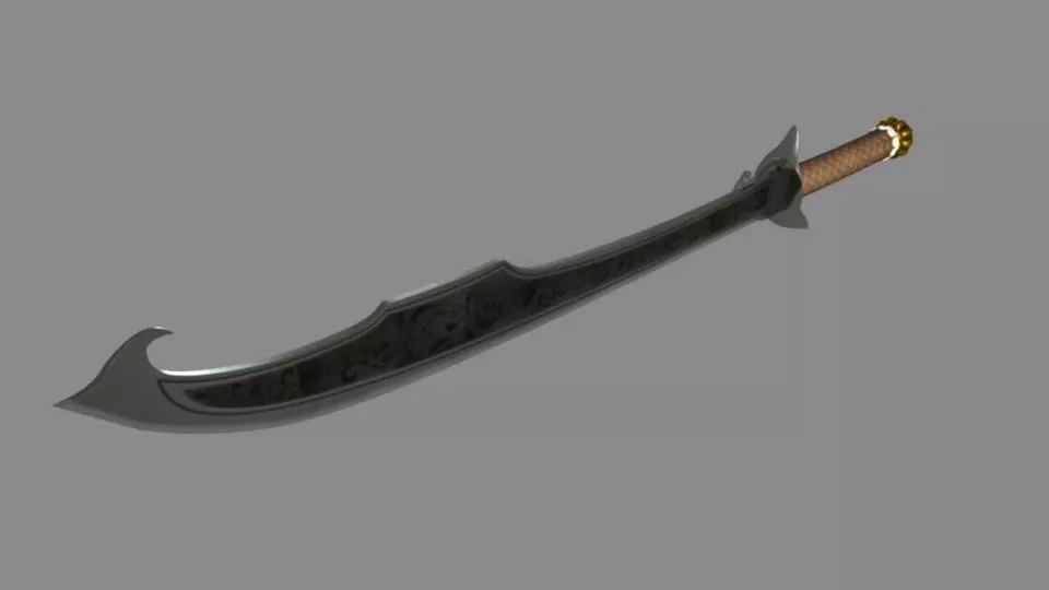 Talwar sword Low-poly 3D model_0