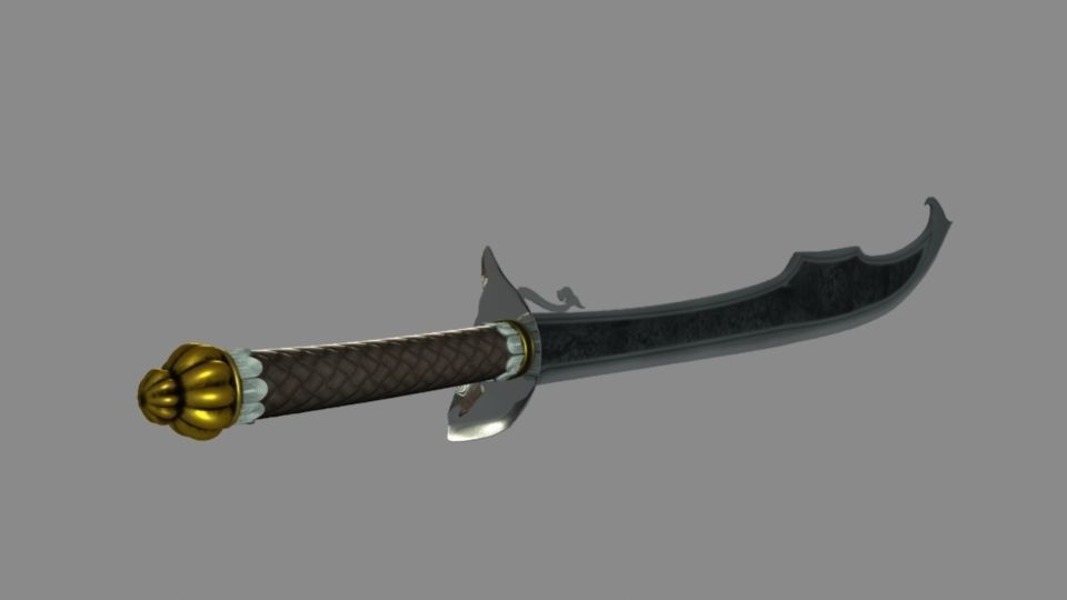 Talwar sword Low-poly 3D model_1