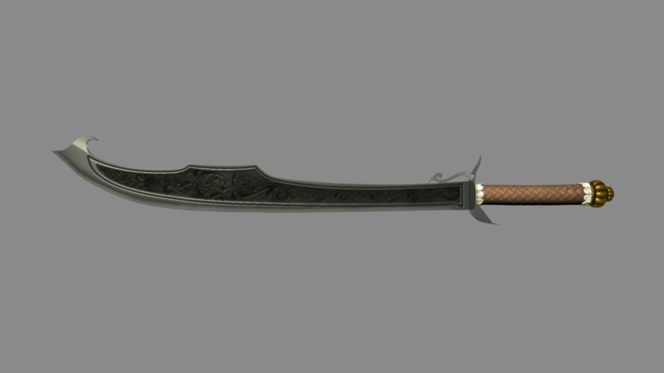Talwar sword Low-poly 3D model_2