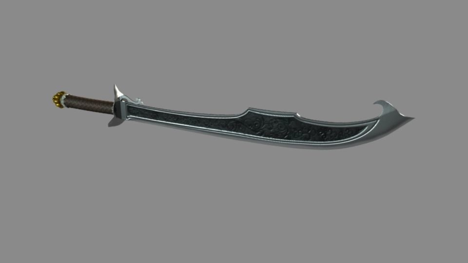 Talwar sword Low-poly 3D model_5