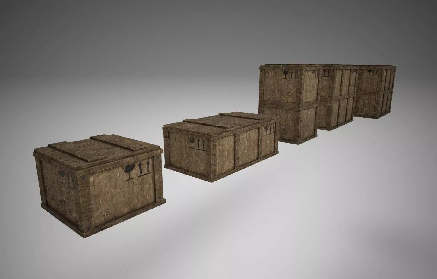 Wooden Crates Free low-poly 3D model